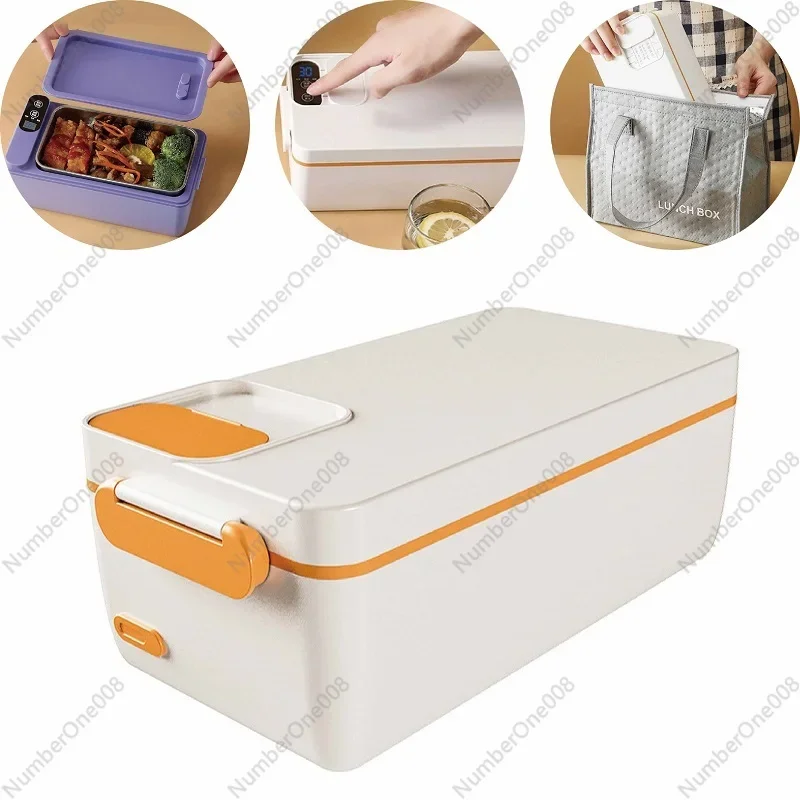 1000ml Electric Lunch Box Portable Camping Heated Insulated Lunch Box Rechargeable Heated Unplugged Rater-free Office Lunch Box