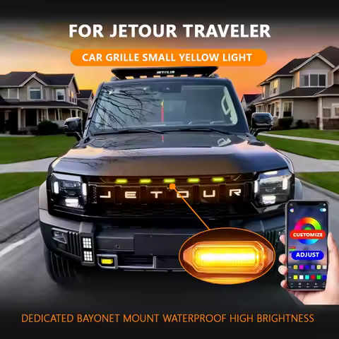 FOR JETOUR TRAVELER Specialized center grid small yellow light Front Grille Lights Daytime Running Warning Light