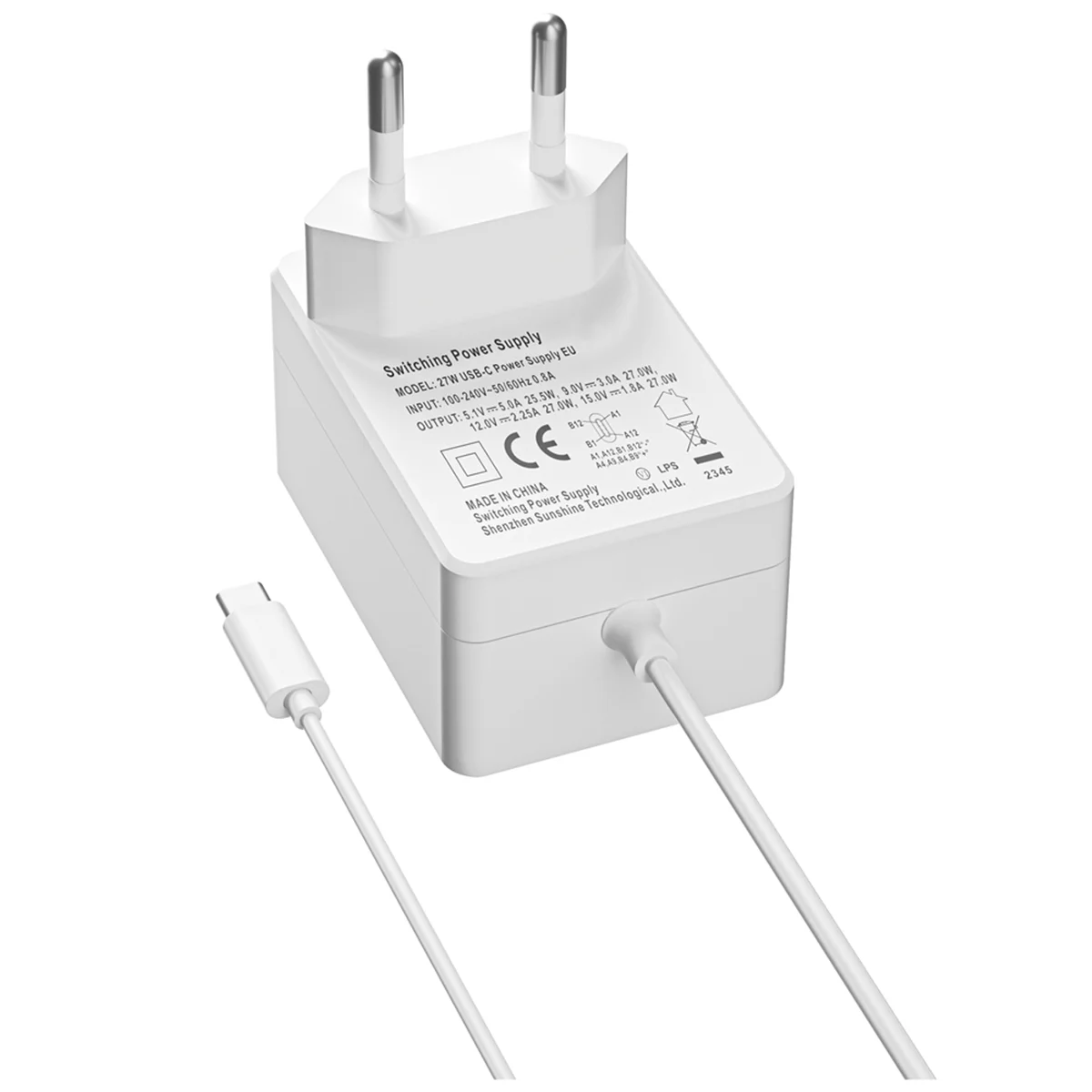 

Для Raspberry Pi 5-го поколения Pi5 Быстрое зарядное устройство USB-C PD 5.1V5A Поддержка стандартного интерфейса Pd Зарядное устройство типа C с вилкой европейского стандарта