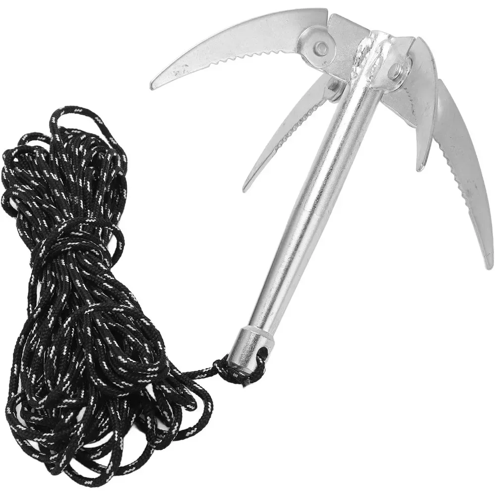 Outdoors Grappling Hook Survival Tool With Rope Folding Boats Anchor Sturdy Durable For Small Boat Canoes Fishing Supplies