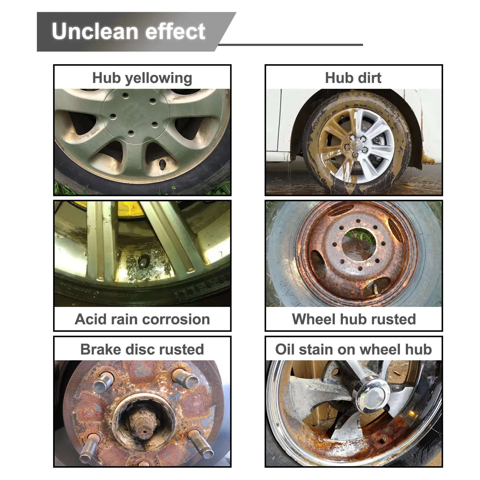 Wheel Hub Renewal Agent Prevent Rust Protective Paint Strong Rust Removal Suitable for Car Wheels Bicycle Chains