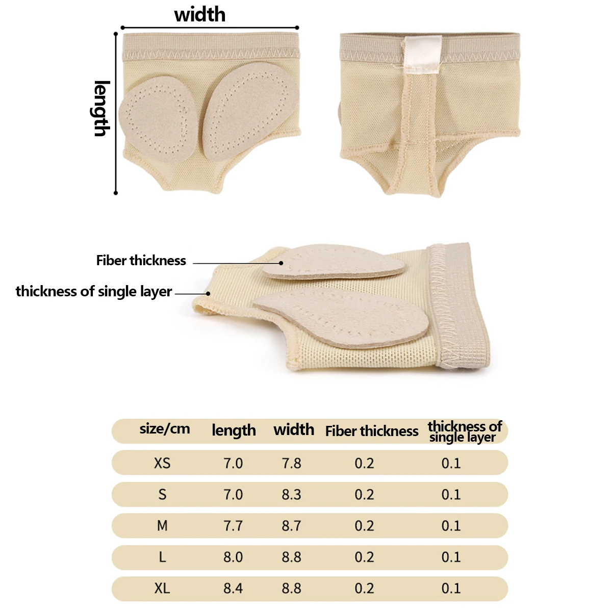 Dance Foot Pads, Non-Slip Floor Mats, Double Patch Design, Made of Microfibre and Elastic Mesh, Fitness Accessories for Ballet