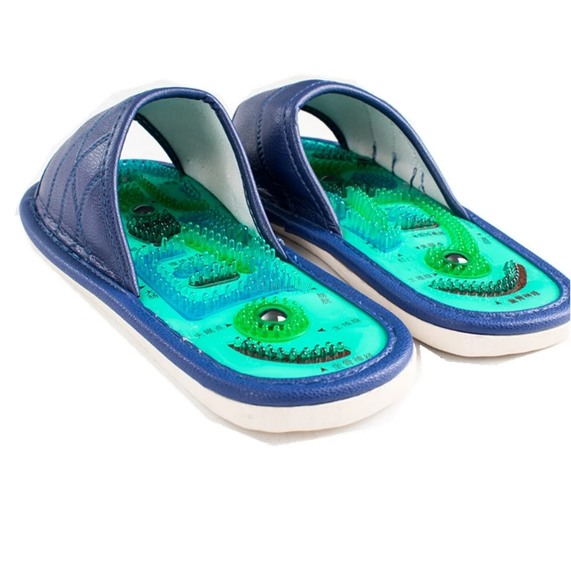 

Массажные тапочки с магнитной терапией для акупунктурных точек стопы, домашние нескользящие сандалии с галькой k0055