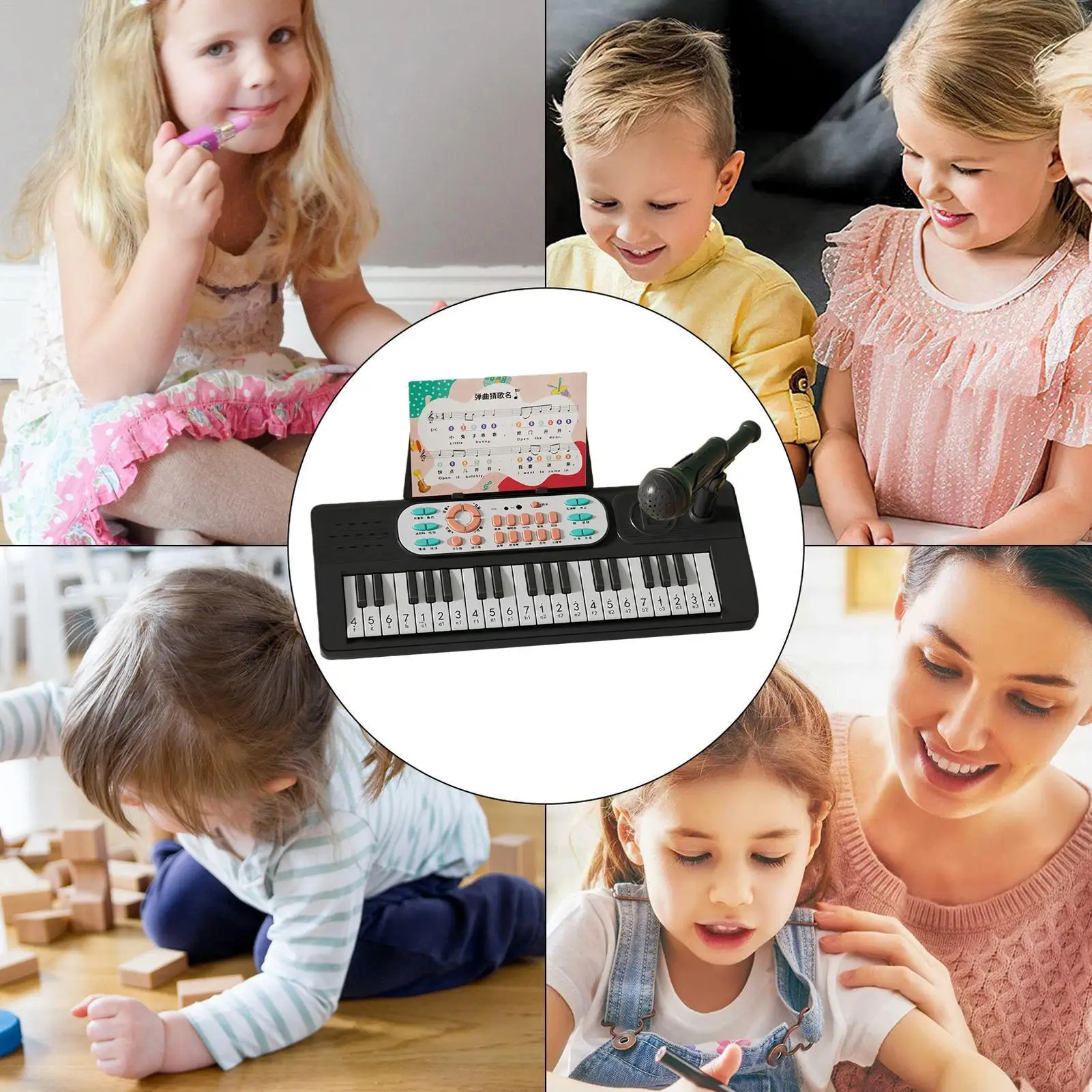 子供用電子ピアノ 37 ベビーキーボード マイク付き 歌を歌う歌を歌う開発教育玩具楽器ゲーム