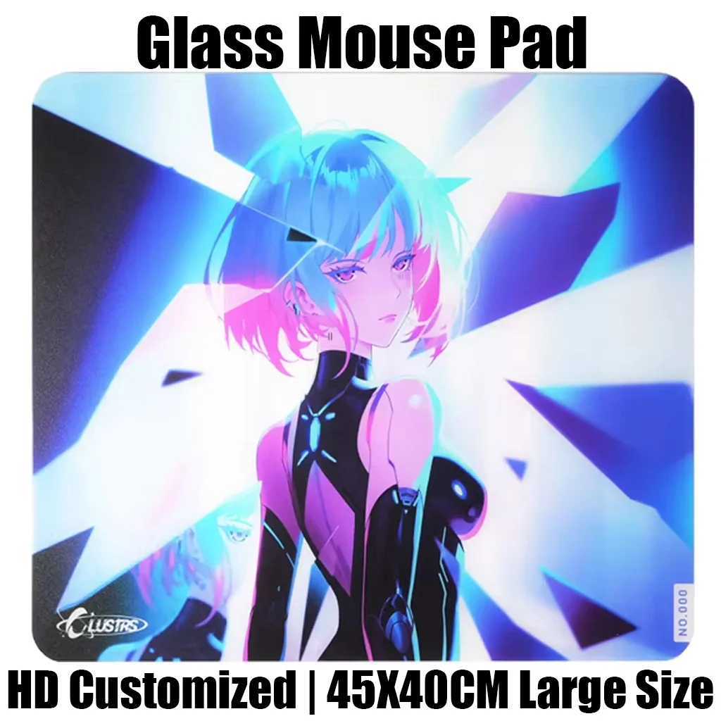 Japanese Anime Girl Astra Glass Mouse Pad Gaming Reproduced Upgrade Coated Smooth Surface Custom Gamer FPS Gaming Desk Mat
