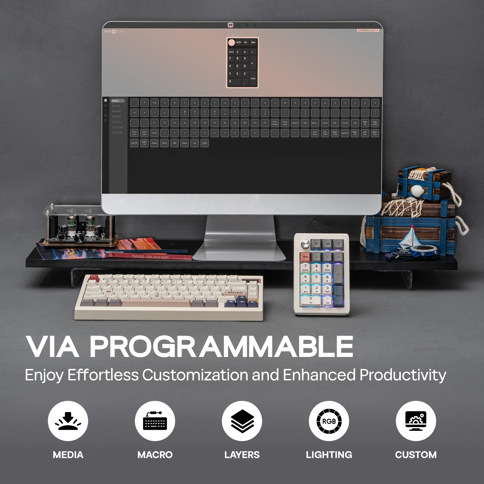 EPOMAKER EK21 20% VIA Programm - огляд і ціна Desk Setup Programmer
