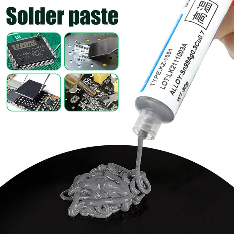 Lead Free High Temperature Solder Paste Sn99Ag0.3Cu0.7 Needle Tube Flux Soldering Paste For Mobile Phone USB Socket Repair LED P