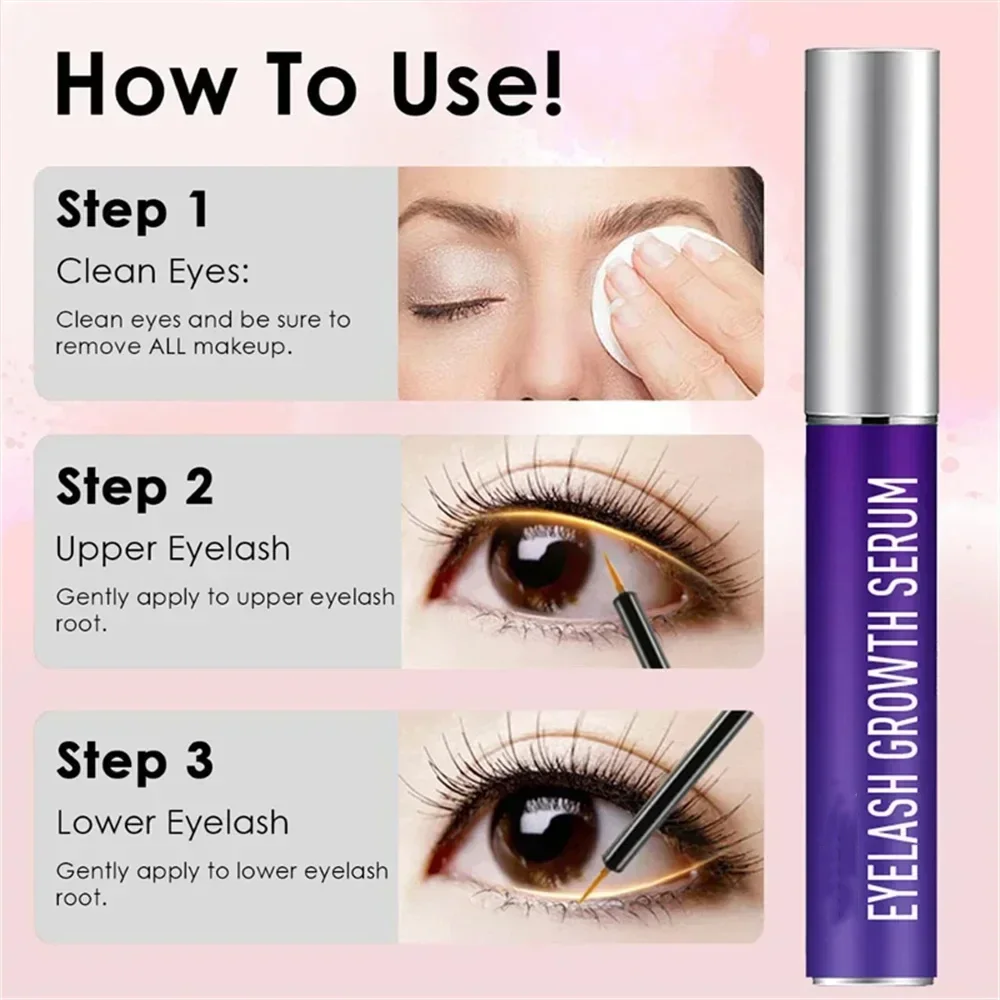 Fast Eyelash Growth Serum 7 Days Natural Eyelash Enhancer Longer Fuller Thicker Lashes Treatment Products Eye Care Makeup