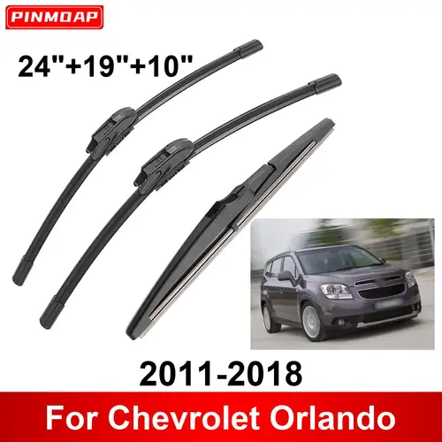 3 uds limpiaparabrisas de coche para Chevrolet Orlando 2011-2018 limpiaparabrisas delanteros y traseros cepillos accesorios para automóviles 2013 2014 2015 2016 2017 2018