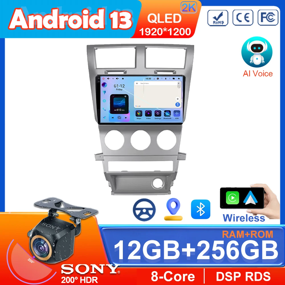 

Android 14 For Dodge Avenger JS 2007 - 2010 For Dodge Nitro 2006 - 2011 Car Radio Multimedia Player GPS Navigation Head Unit DSP