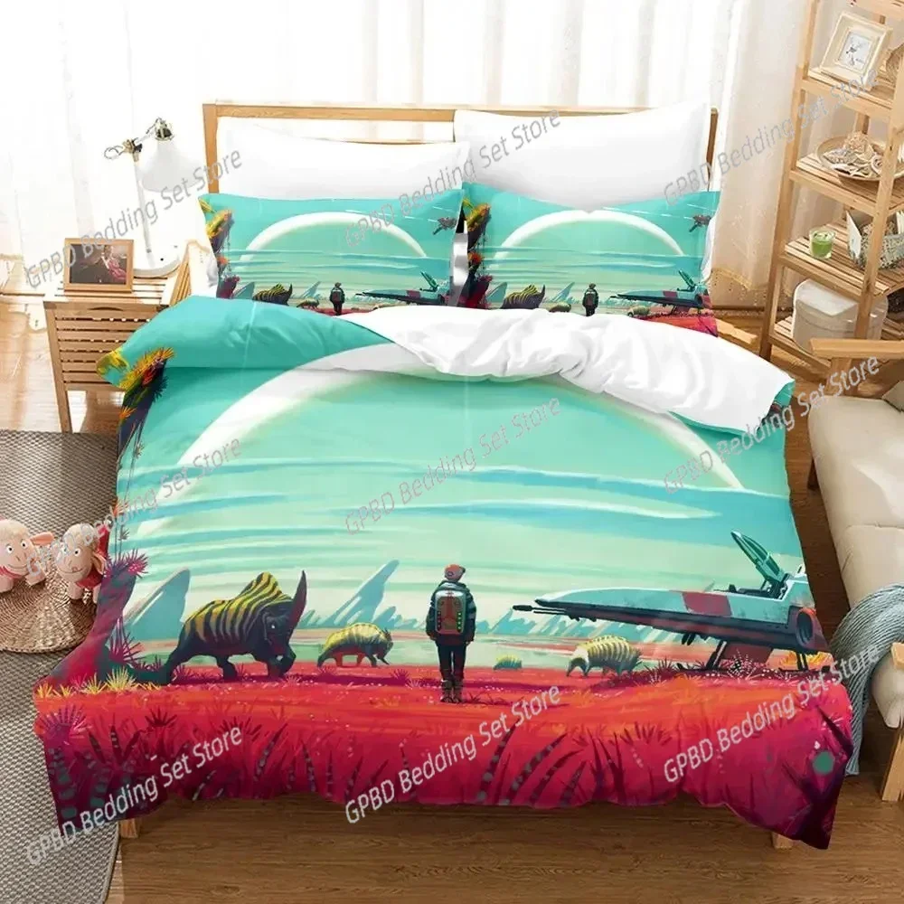 

3D Print Game No Mans Sky Bedding Set 3D Printed Suitable for Bedroom Duvet Cover Set With Pillowcases Kids Home Textile