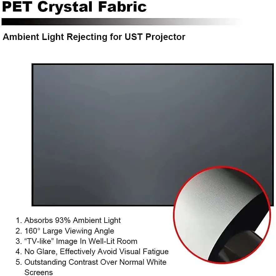 Projetor laser curto ultra lance 4K ALR HS Pet Crystal Home Theater 90 "16:9