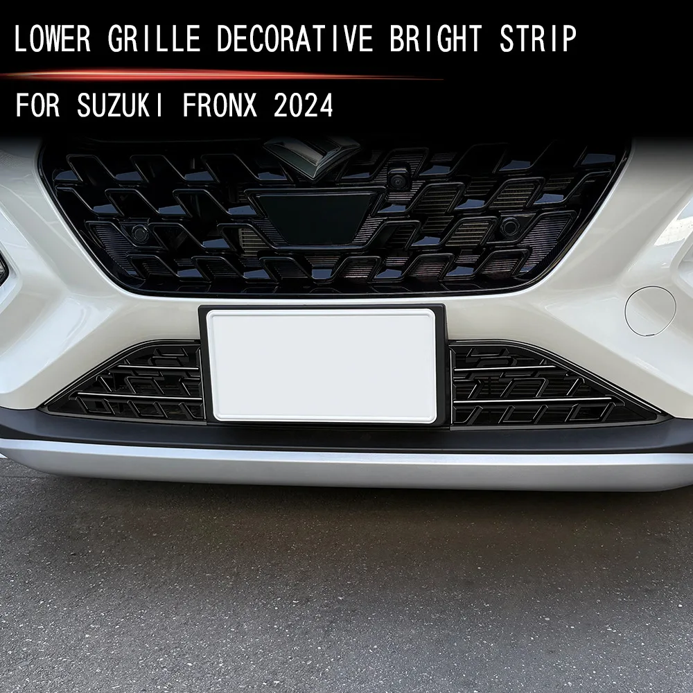 

For Suzuki Fronx WDB3S WEB3S 2025 2026 ABS black middle mesh Front Bumper Grille Grill Decoration Cover external Accessories