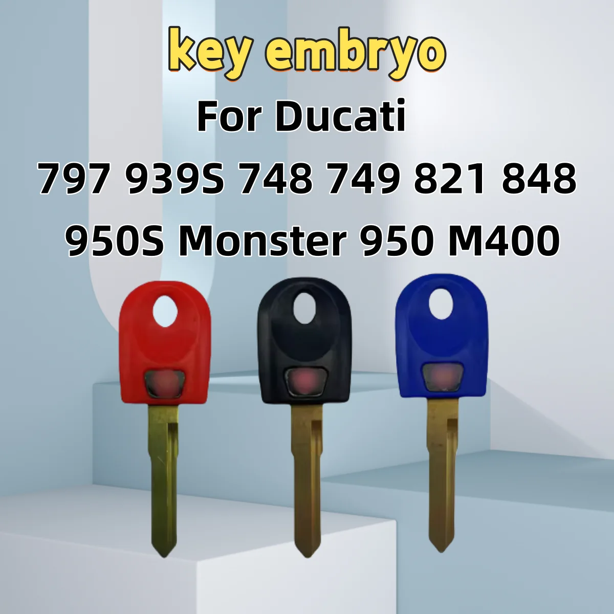 For Ducati 797 939S 748 749 821 848 950S Monster 950 M400 Blank Key Motorcycle Replace Uncut Keys can be placed anti-theft