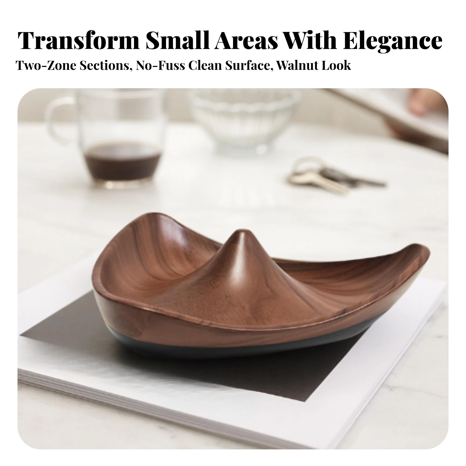 Organizer Tray with Mountain Design Sturdy Divided Storage Tray Long-Lasting Lightweight for Desk, Entryway