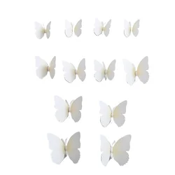 12Pcs Colorful PVC Butterfly Decal With Magnet 3D Wall Stickers Butterflies Art Animal Wall Stickers Room DIY Decorations