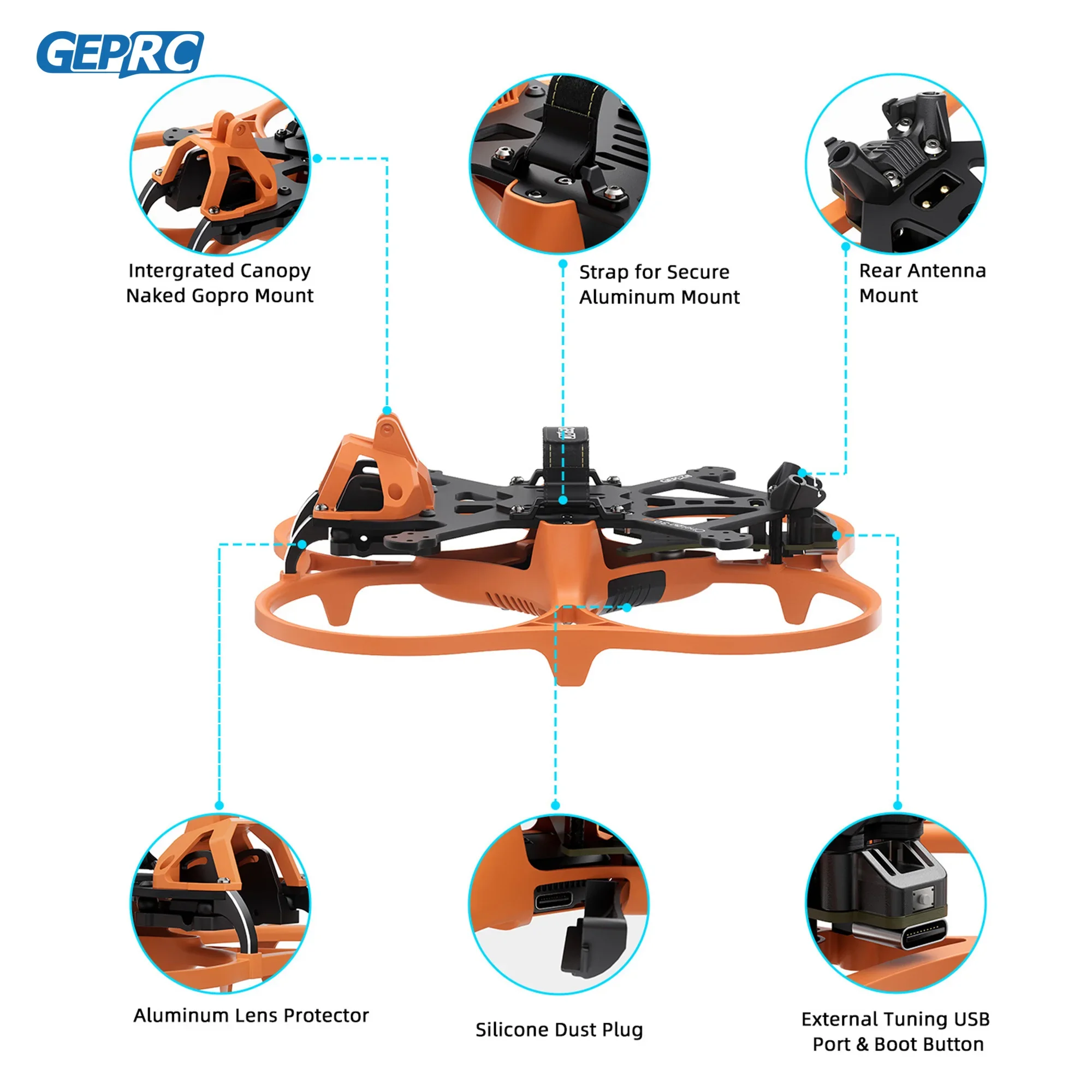 GEPRC GEP-CL30 V3 O4 PRO 3 pollici Drone In Fibra di Carbonio Nero Arancione RC FPV Quadcopter Elicottero Accessori di Ricambio Parti