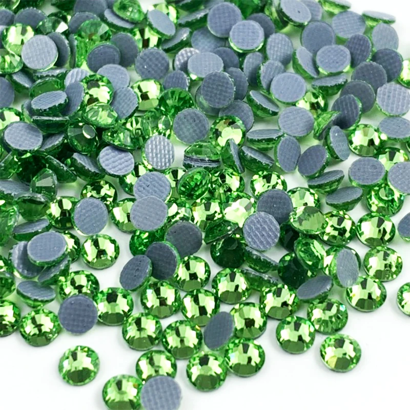 High Quality Light Green стразы Hot Fix Rhinestones Flatback Best Glass Crystal Hotfix Rhinestone Glitter Iron on Rhinestones