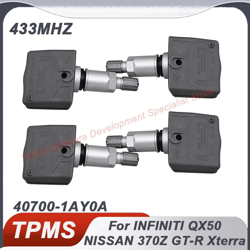 

4PCS 433MHZ TPMS Sensor Tire Pressure Monitoring Sensor For INFINITI QX50 NISSAN 370Z GT-R Xterra RENAULT KOLEOS 40700-1AY0A