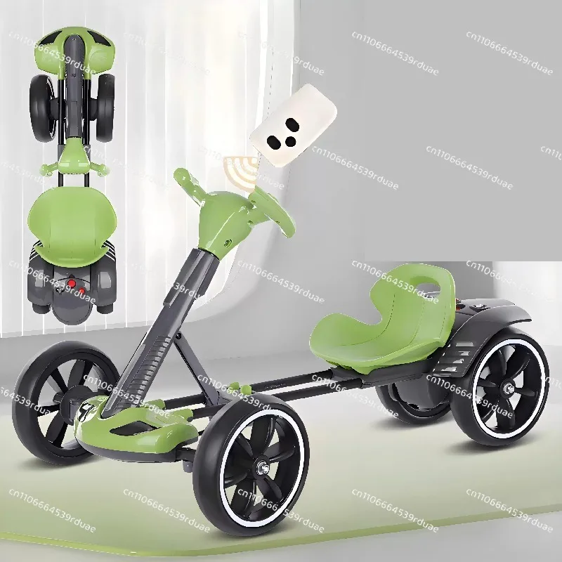 

Electric kart children can sit adults 4-8 outdoor lightweight toys free installation foldable four-wheeled children's car