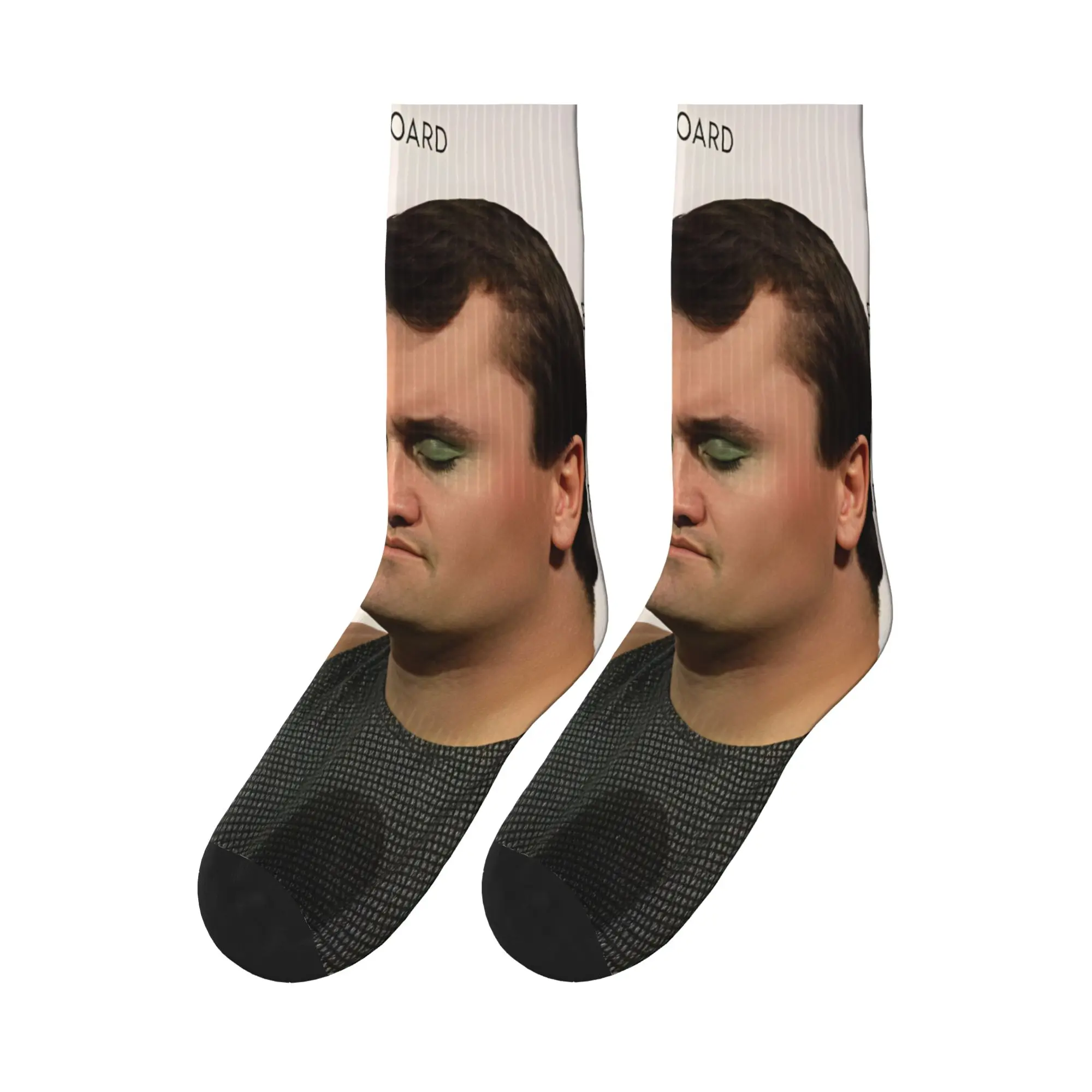 Men Socks Charlie Kirk Makeup Interview Meme  Stockings Winter Gothic Soft Socks Graphic Outdoor Non-Slip Socks