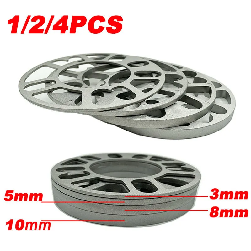 1/2/4PCS 3/5/8/10mm Universal Car Wheel Spacer Shim Plate Auto Adaptor Gasket For 4x100 4x108 4x114.3 5x100 5x108 5x114.3 5x120