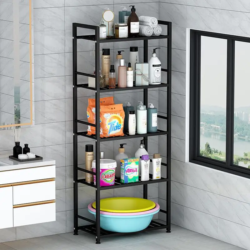 4 Tier Bathroom Storage Open Shelf Unit Free-Standing Metal Corner Rack Shelving for Kitchen, Living Room, Hallway