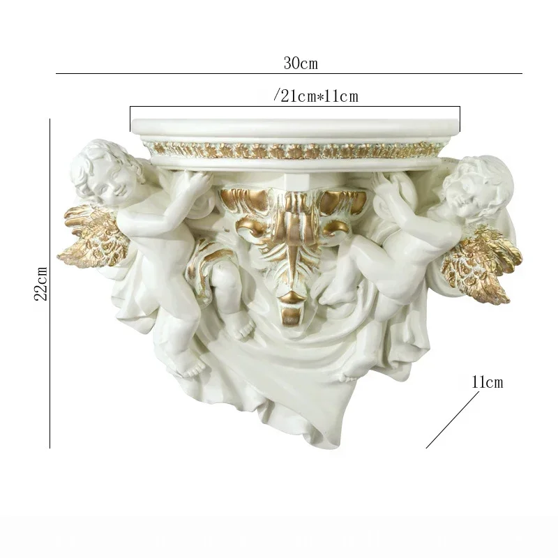 Europejski żywica anioł ściany wiszące rzemiosło dekoracji domu naklejki ścienne do salonu Mural półka dom ganek dekoracji Rack