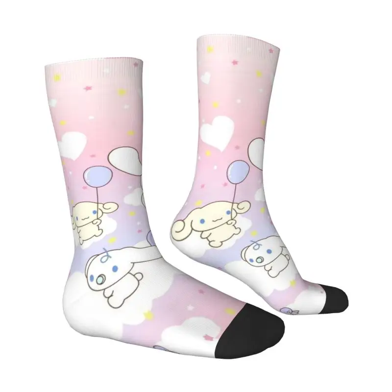 Custom Wallpaper Men Women Crew Socks Unisex Fun 3D Printed Cinnamoroll Dress Socks