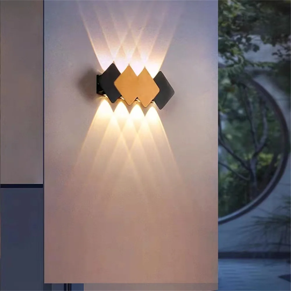 Indoor & OutdoorLED Waterproof Double-headed Wall Lamp Modern Modeling Lamp External Wall Pillar Courtyard Terrace Bedroom lamp