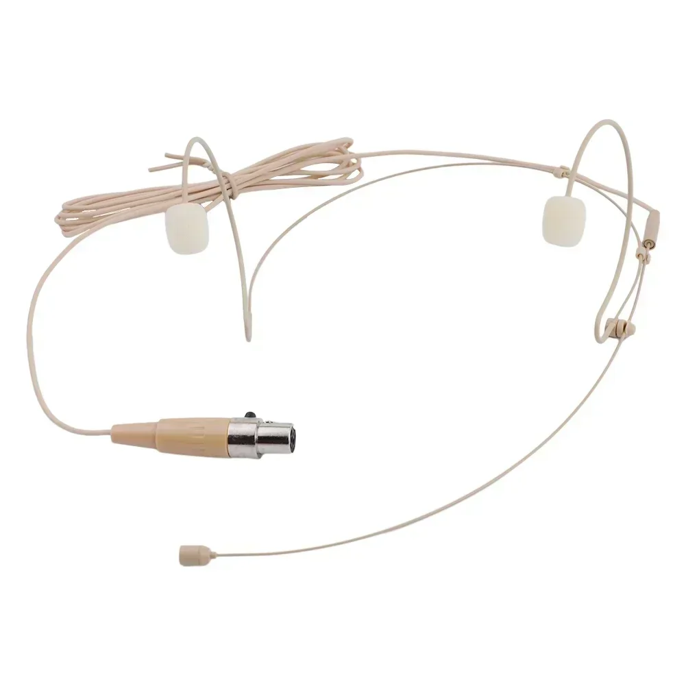 Dual Earhook Headset Microphone Mini XLR 4 Pin Connector Headworn Headset Microphone For SHURE Wireless System