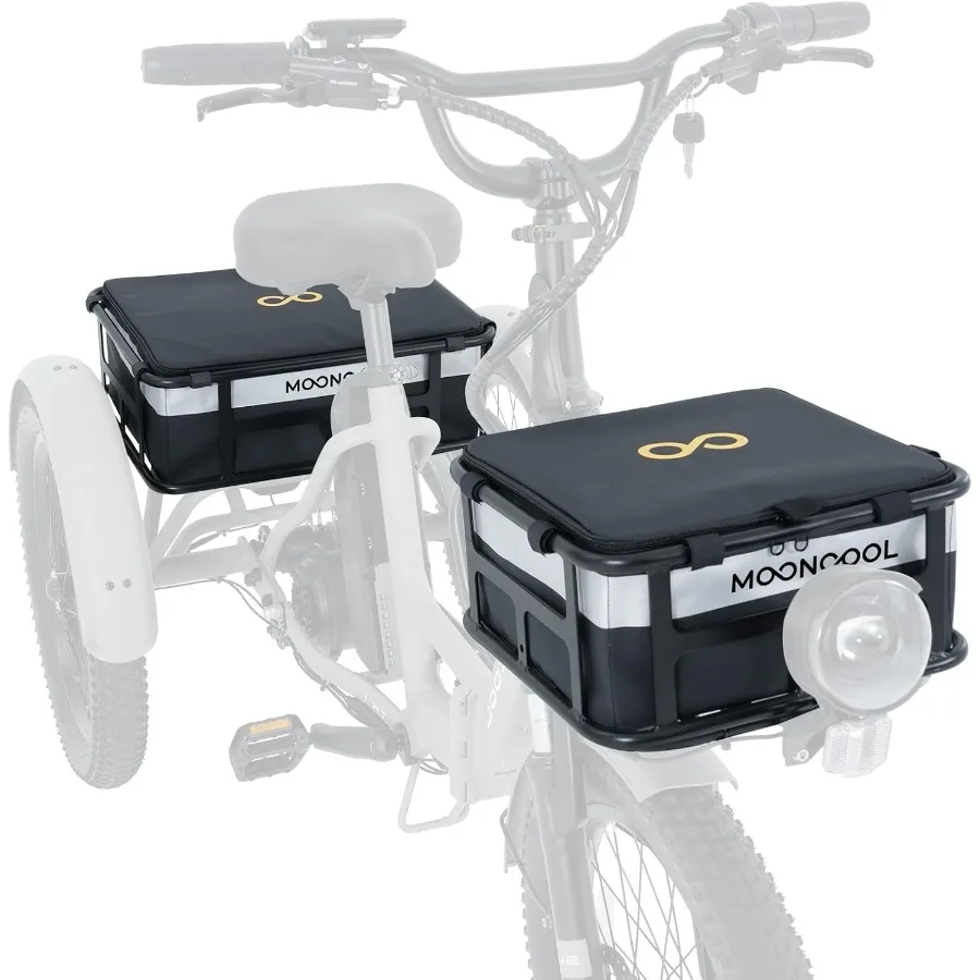 

Водонепроницаемая 600D корзина для электронного велосипеда, багажник, седло, сиденье, сумка для хранения, переноска для трехколесного велосипеда TK1 с отражателем, идеально подходит для продуктов S