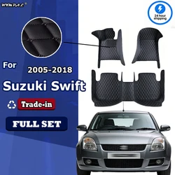 Leather Car Floor Mats For Suzuki Swift 2005 2006 2007 2008 2009 2010 2011 2012 2013 2014 2015 2016 2017 2018 Car Accessories