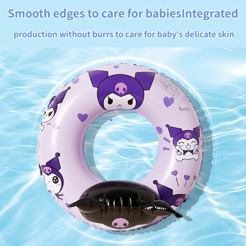 Sanrio Kuromi Melody Swim Ring Circle Personalized Print PVC Cartoon Thickened Boys Girls Baby Swimming Circle Arm Circlee