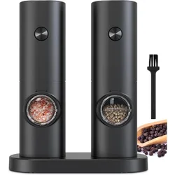 2pcs Electric Pepper and Salt Grinder Set, Battery Powered Adjustable  Coarseness Black Pepper Grinder Mill Kitchen Tools