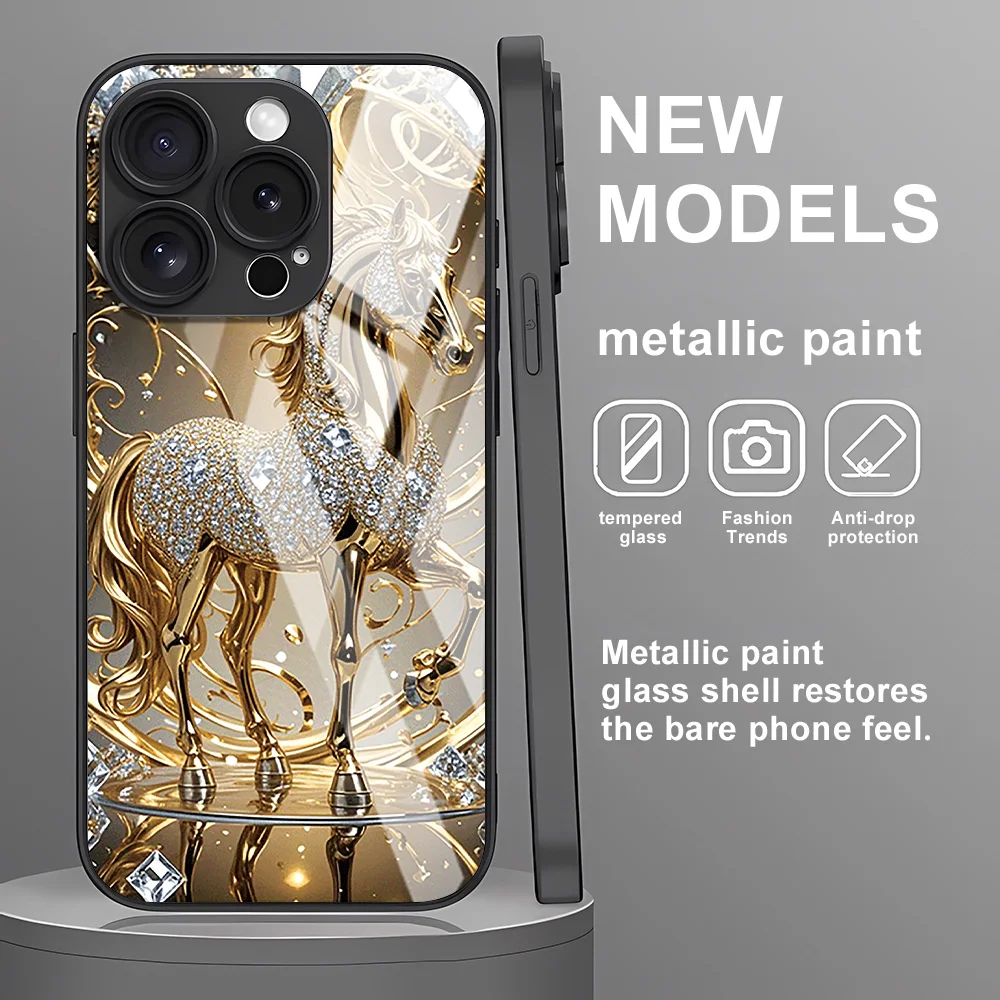 Чехол для телефона из закаленного стекла для iPhone 17 Pro Max Чехол для iPhone 13 16 15 11 12 14 Pro Max 16E 17 Air XR SE 7 8 Plus Противоударный чехол