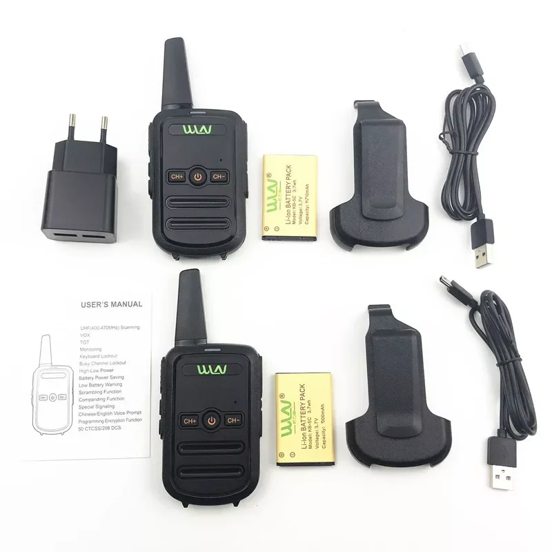 WLN KD-C52 MINI Handheld Transceiver KD C52 Two Way Radio Ham Radio Station Walkie Talkie for Gift Kids Children