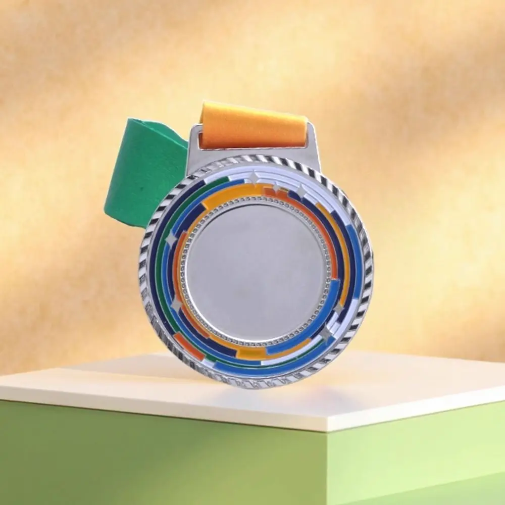 

Пустые медали с цветной лентой 7,5x6,5 мм, универсальная цветная медаль золото, серебро, бронза, сувенир, украшение для спортивной встречи, танцевальные соревнования