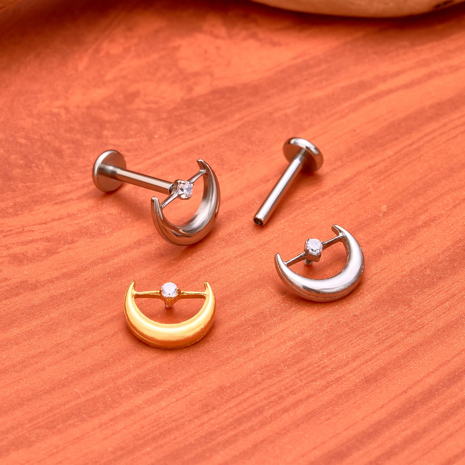 ASTM F136 Labret الشفاه الأنف مسمار وأقراط للنساء ثقب الجسم G23 التيتانيوم 16 جرام الزنمة الغضروف أقراط