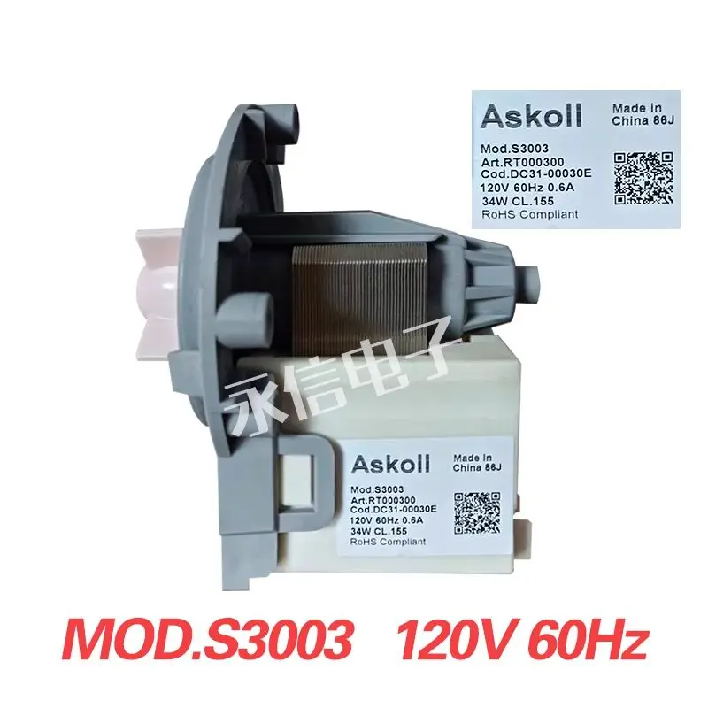 

DC31-00030E mod s3003 AC120V 60HZ 34W For Samsung Drain Pump Motor Water Outlet Motors Washing Machine Parts