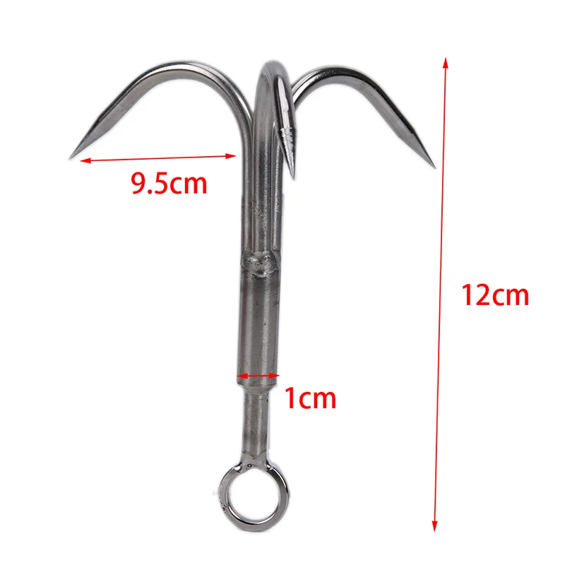 1pc 3 Claws Grappling Hook Climbing Survival Carabiner Tool Stainless Steel