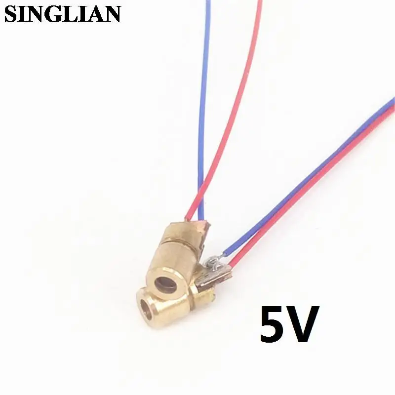 1pcs 3V/4.5V/5V Laser Head Diode Punctate Red Dot Copper Semiconductor Laser Tube 6MM Outer Diameter Laser Sensor Module