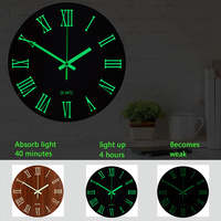 3D Luminous Wall Clock Modern Design DIY Digital Table Wall Clocks Wall Clock Wood Night Glow Visible Living Room Decorative