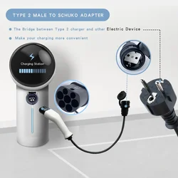 Conecte a tomada Schuko para carregamento de motores elétricos, carregador EV, 16A, 220V, AC, tipo 2