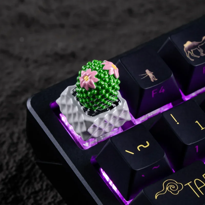 Cute Cactus Keycaps Personalized Customization Green Plant Mechanical Keyboard Keycaps 3D Resin Printed Keycap Accessories Gifts