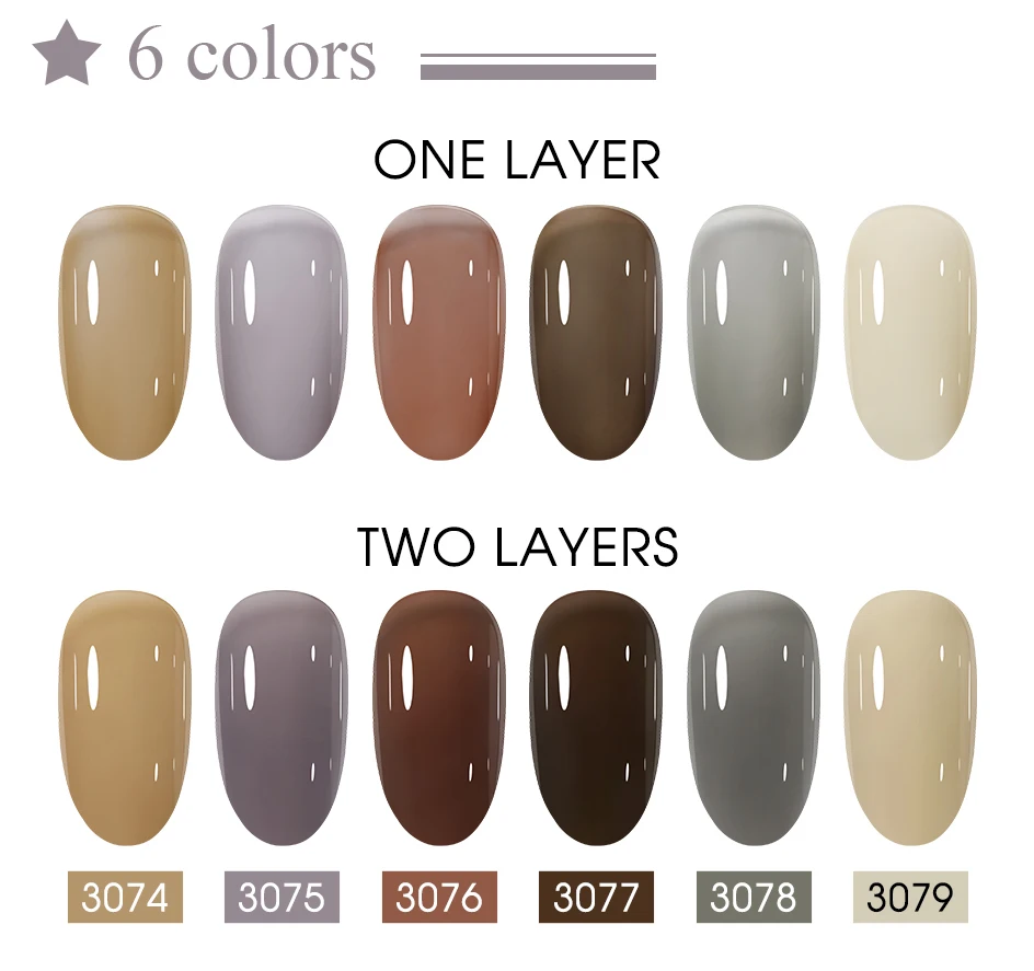 Clou Beaute 10-teiliges Buntes Gel-Nagellack-Set Nude Rot Rosa Braun Farbiger Gel-Lack Semi-Permanente Nagelkunst Vernis Maniküre-Sets – Detail 10