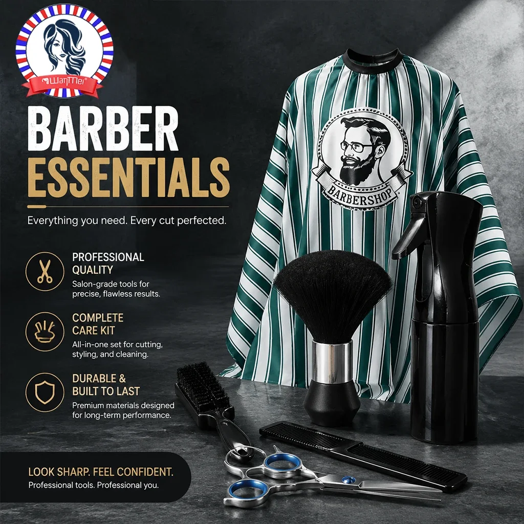 6pcs Set Barber Shop Professional Waterproof Hairdressing Shawl Bib Paper Set Nylon Hairdressing Salon Hairdressing Tools