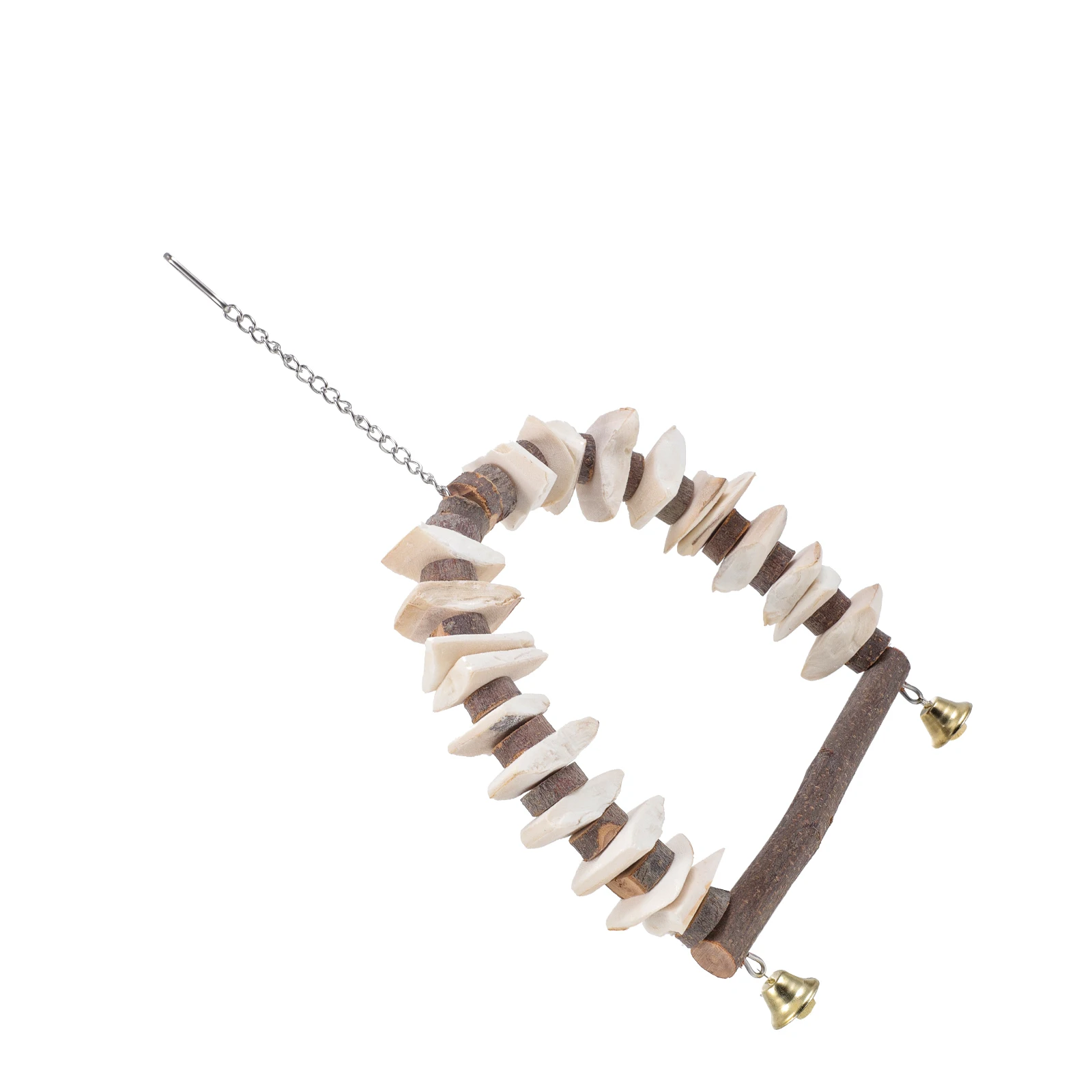 

1pc Cuttlefish Bone Skewers Wooden Chew Toys Parrot Teeth Cleaning Bird Supplies Durable Safe Biting Plaything Swing Toy Calcium