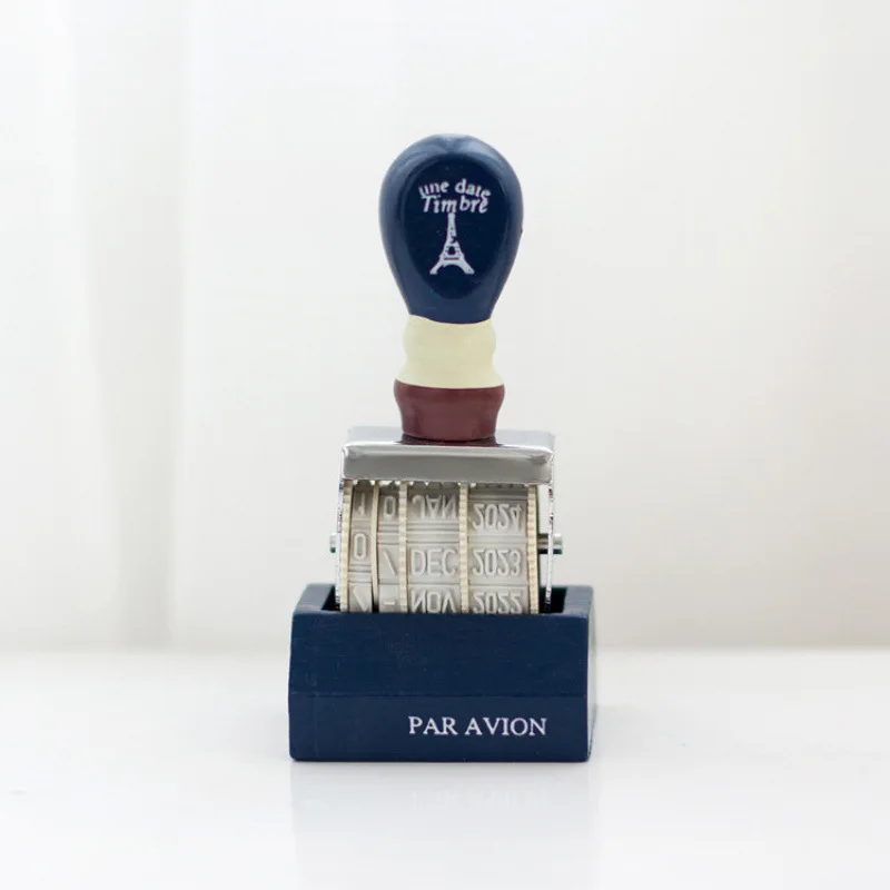 1 قطعة تاريخ الرجعية ختم حساب اليد خاص زكا نمط تقليد البريد تأثير خشبي ختم الأسطوانة ختم سنة شهر يوم الختم #4