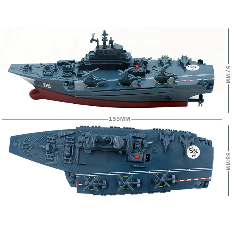 2,4 GHz. Brinquedo de água controlado remotamente para crianças, navio e porta-aviões, modelo de barco refinado, barcos RC